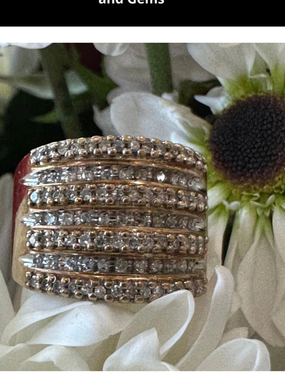 10K Gold Seven Row Anniversary Ring 💍- 1/2 CW diamonds